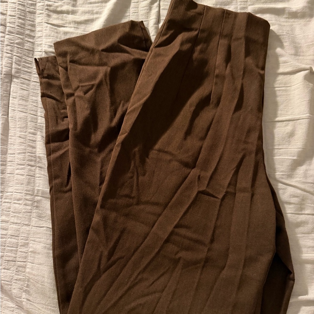 Briggs New York Brown Wide-Leg Trousers